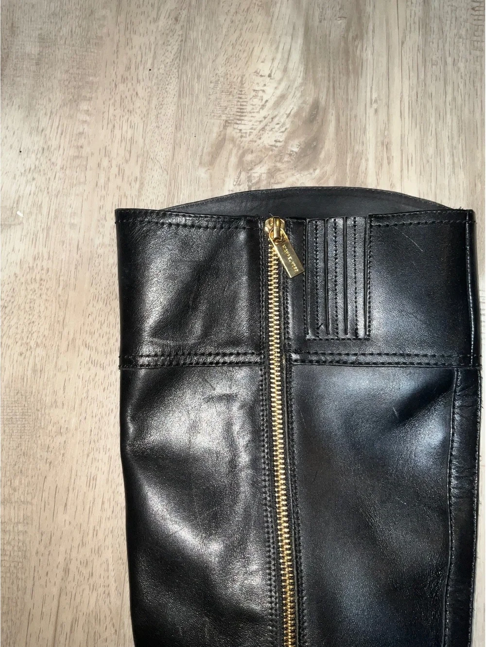 Michael Kors Black Leather Knee-High Riding Boots Size 10M